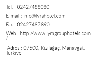 Lyra Resort & Spa iletiim bilgileri